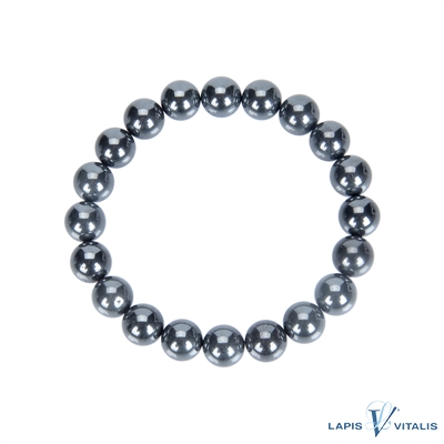 Armband, Hämatit (natur), 10mm Kugeln (VPE: 1.0 St./pc)