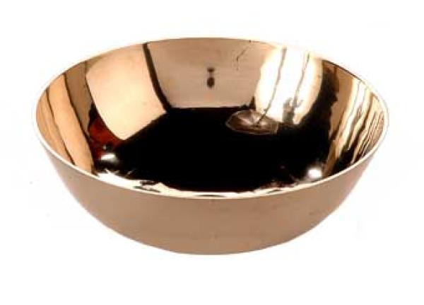 Gegossene Klangschale flach mittelgroß ca. 16 cm mit Klöppel