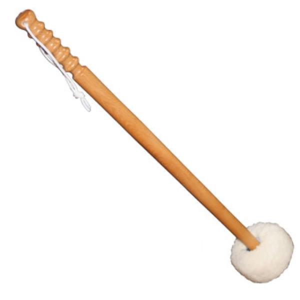 Gongklöppel mit Fell überzogen ca. 9 cm, extra langer Stiel