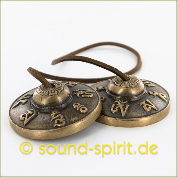 Zymbel Bronze mit Motiv ca. 7,5 cm
