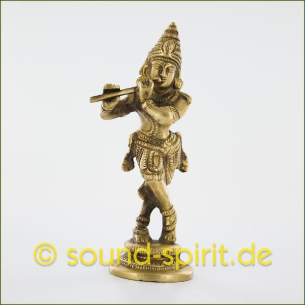 Krishnastatue Messing, ca.12 cm hoch